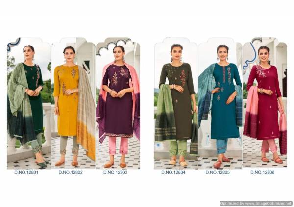 Kivi Rajwadi Festive Wear Designer Kurti With Pant And Dupatta Collection